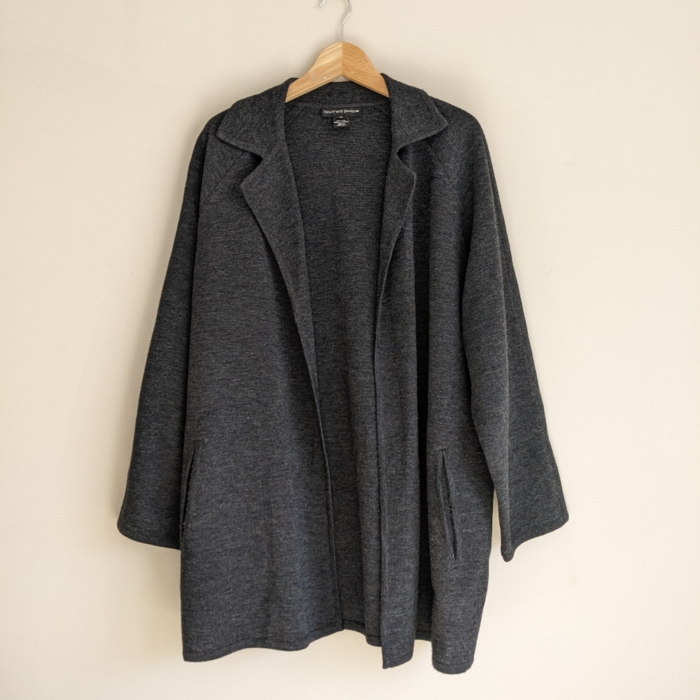 Vintage Andrea Jovine 100% Wool Collared Open Cardigan